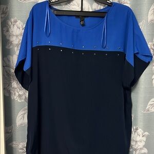 Alfani Women's Blue and Black Blouse